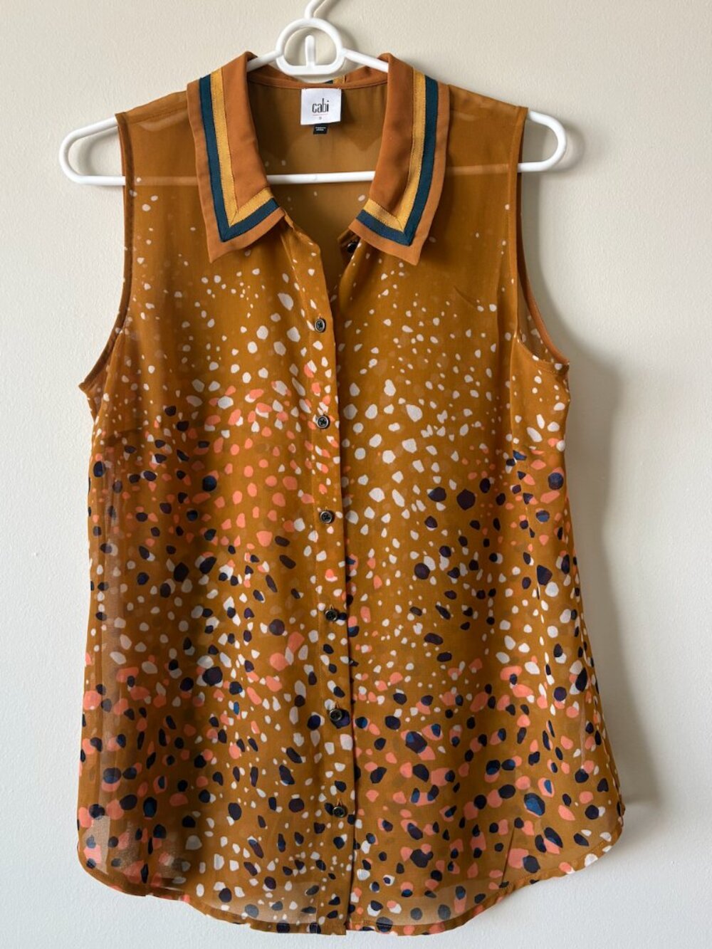 CAbi burnt yellow blouse, size small